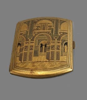 Toledo workshop damascened cigarette case