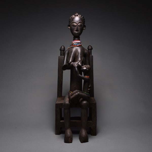 Asante Sculpture of a Mother and Child