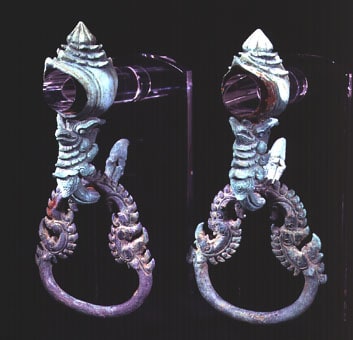 Pair of Khmer Palanquin Hooks and Rings