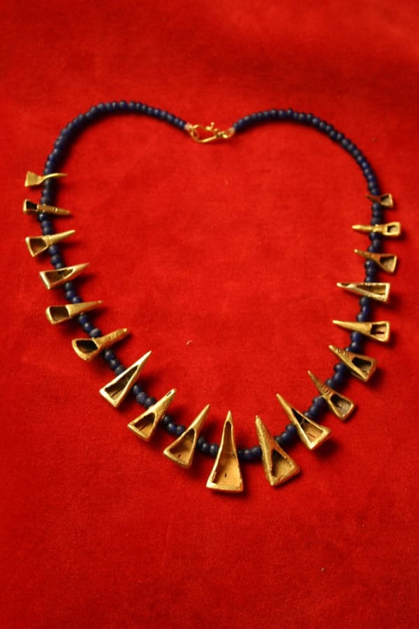 Asante Gold and Glass Beaded Necklace