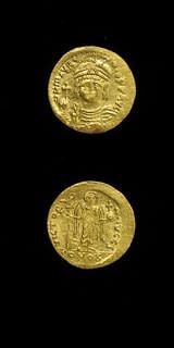 Byzantine Gold Solidus of Emperor Maurice Tiberius