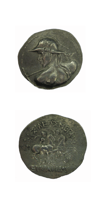 Bactrian Silver Tetradrachm of King Eukratides I