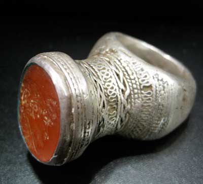 Carnelian Seal of King Demetrius I Set in a Silver Ring