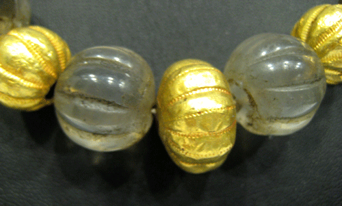 Crystal and Gold Bead Necklace