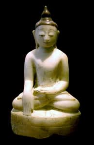 Shan Lacquered Marble Sculpture of Buddha