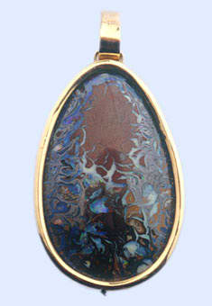 Gold Pendant Featuring an Australian Boulder Opal
