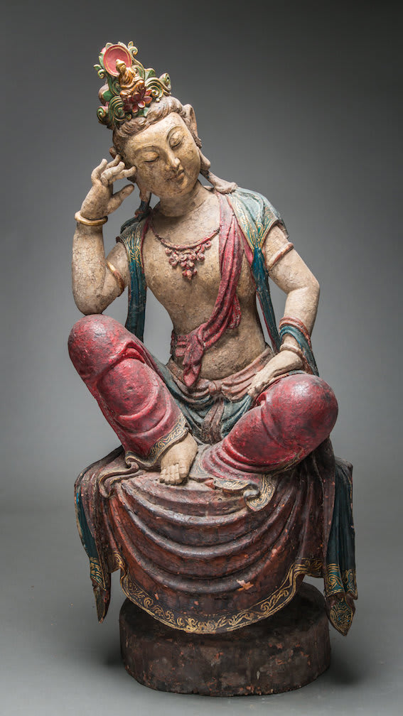 Ming Wooden Polychromed Bodhisattva