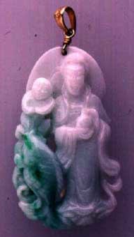 Asian Apple Green Jade Carved Pendant