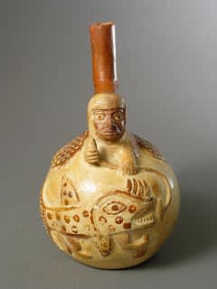 Moche Stirrup-Spout Effigy Jar