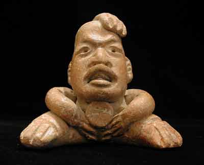 Olmec Sculpture of a Seated Infant Were-Jaguar