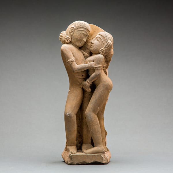 Erotic Sandstone Sculpture of a Couple
