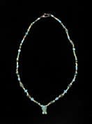 Egyptian Faience And Brown Quartz Bead Necklace