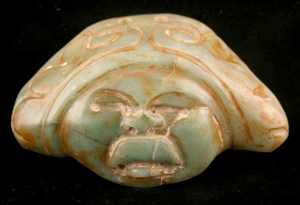 Olmec Jade Pendant Depicting a Face