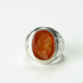 Roman Carnelian Intaglio of the Bust of an Emperor