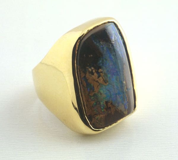 Australian Boulder Opal Ring