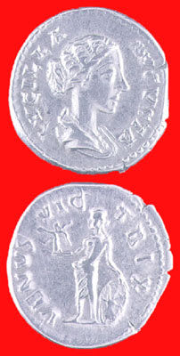Silver Denarius of Empress Lucilla