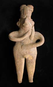 Tuxcacuesco-Ortices Style Colima Terracotta Sculpture of a Standing Woman
