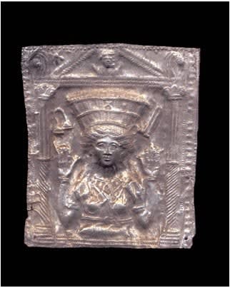 Roman Silver Votive Plaque Depicting a Goddess
