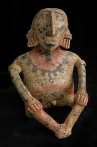 San Juanito Style Jalisco Terracotta Sculpture of a Seated Man