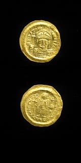 Byzantine Gold Solidus of Emperor Justinian I