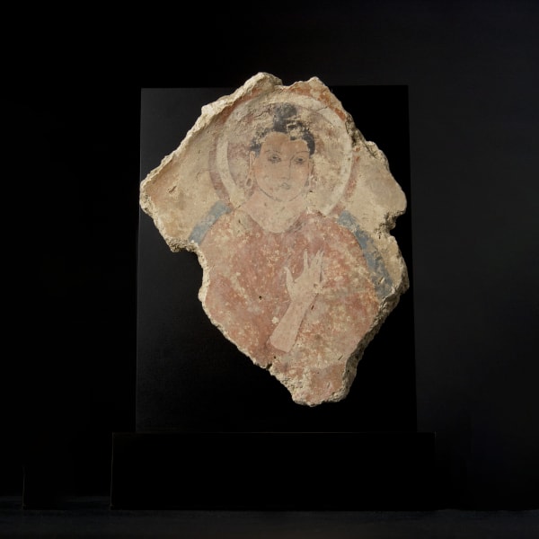 Gandharan Fragment of a Fresco Depicting the Buddha
