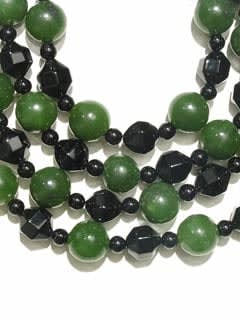 Black Onyx And Jade Bead Necklace