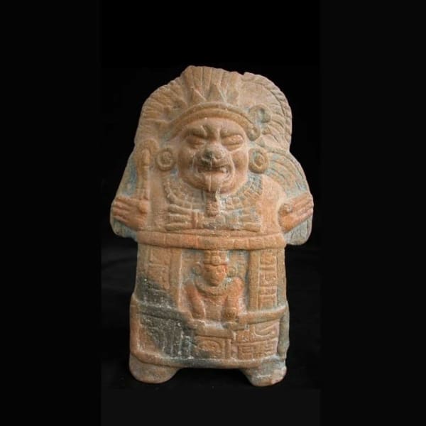 Mayan Molded Whistle Depicting a Demon Deity