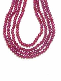 Four Strand Ruby Bead Necklace