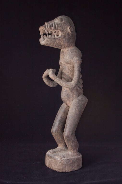 Baule Wooden Gbekre (Mbra) Monkey Sculpture