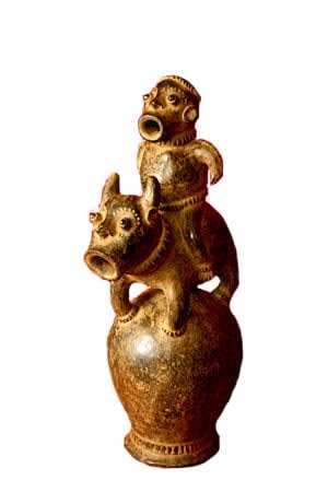 Mangbetu Terracotta Equestrian Vessel