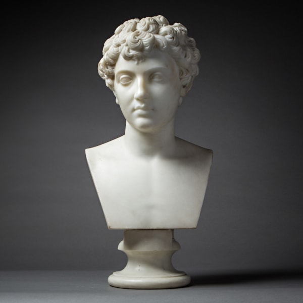 Classical Revival Marble Bust of a Young Marcus Aurelius
