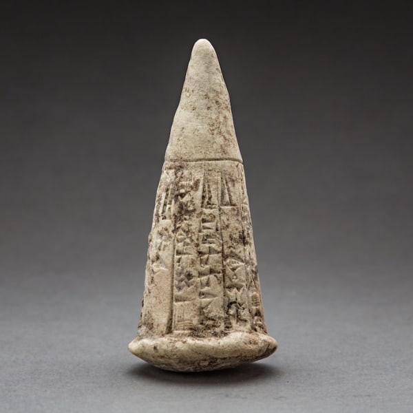 Clay Nail with Ten-Line Cuneiform Inscription