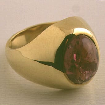 Pink Tourmaline Oval Shaped Ring