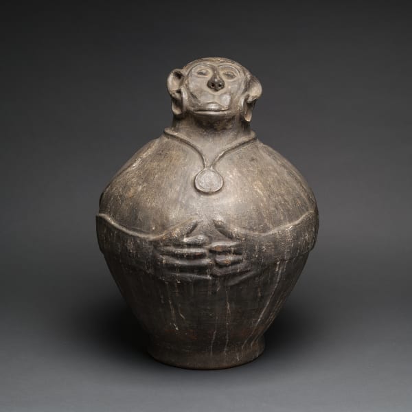 Chokwe Terracotta Monkey Vessel