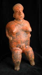 San Sebastián Style Nayarit Terracotta Sculpture of a Seated Woman