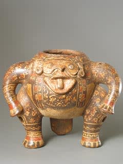 Guanacaste-Nicoya Tlaloc Effigy Tripod Vessel