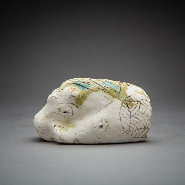 Middle Kingdom Faience Sculpture of a Recumbent Hippopotamus