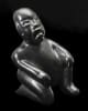Olmec Black Stone Sculpture of a Kneeling Man