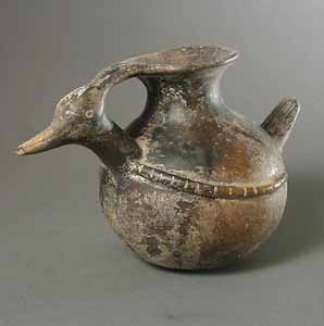 Olmec Blackware Vessel in the Form of a Bird