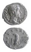 Silver Denarius of Emperor Antoninus Pius Issued Posthumously by Marcus Aurelius and Lucius Verus