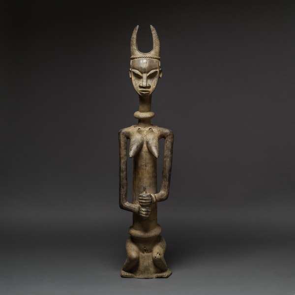 Yoruban female bronze statue
