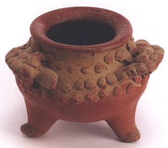 Tripod Vessel With Alligator Motif
