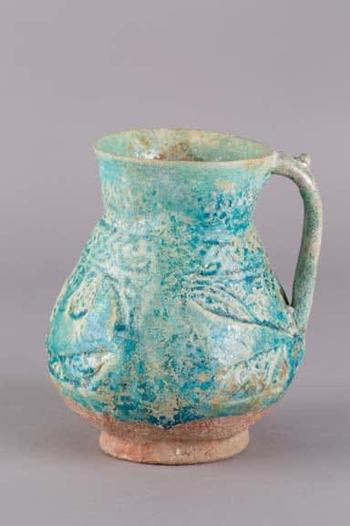 Turquoise-Blue Glazed Kashan Jug