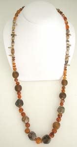 Carnelian, Agate, Glass, Faience Bead Necklace