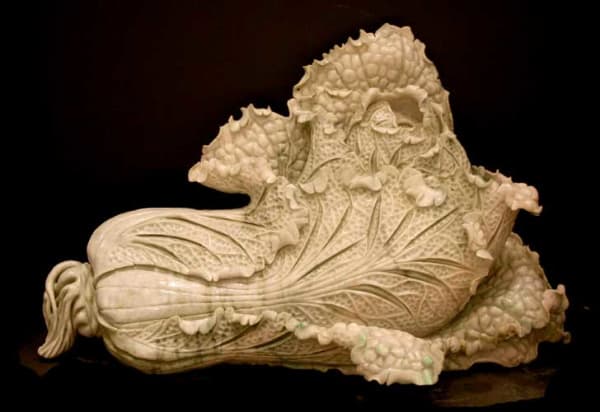 Lavender Jade Sculpture of a Cabbage