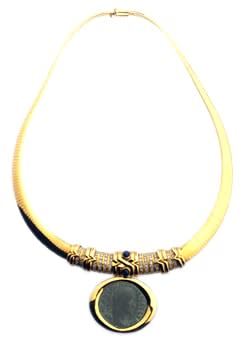 Gold Necklace Featuring a Roman Bronze Sestertius of Emperor Maximinus I