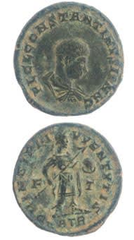 Bronze Coin of Constantine II Struck While Caesar