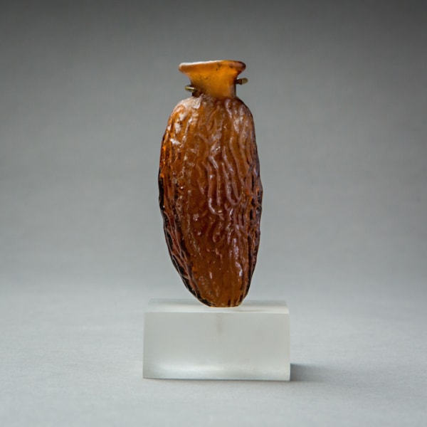 Roman Glass Date-Shaped Flask