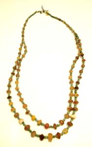 Carnelian And Egyptian Faience Bead Necklace