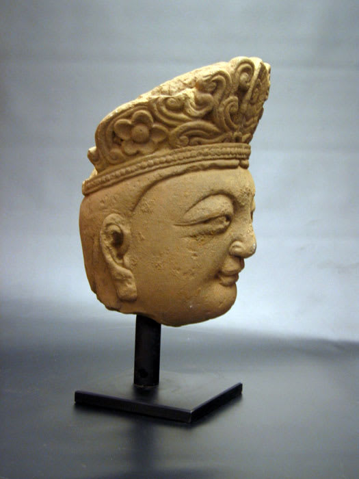 Yuan Dynasty Sandstone 'Bodhisattva' Head